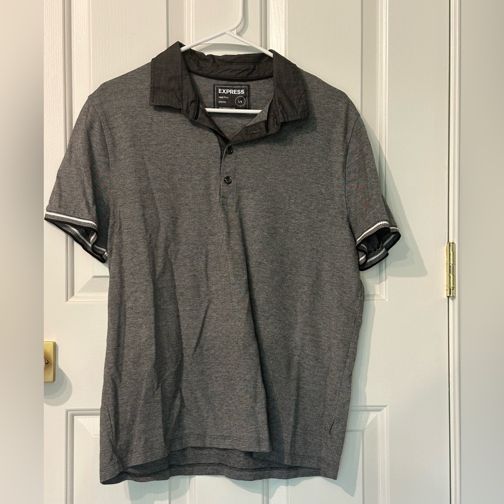 Express Men's Charcoal Polo Shirt